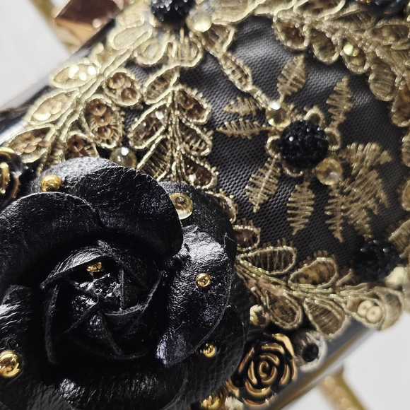 Handmade Pearl Chaos Handbag - Black Rose Baroque - Picture 3 of 8